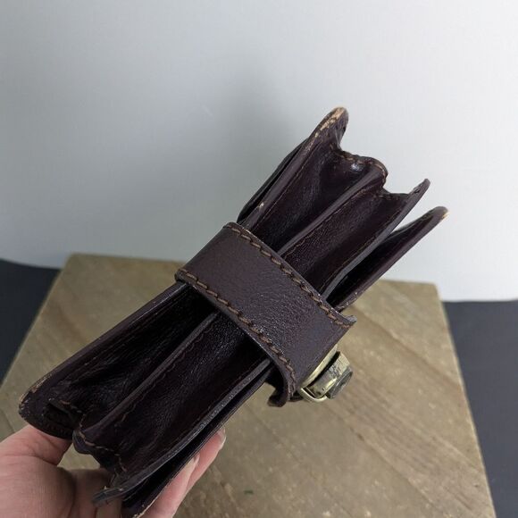 Mancini Vintage brown leather wrist bag purse - Picture 7 of 11